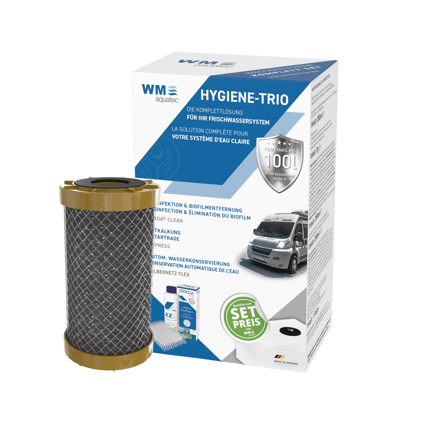 KLW-Nachfüll-Set (Hygiene-Trio & Aktivkohlefilter-Element)