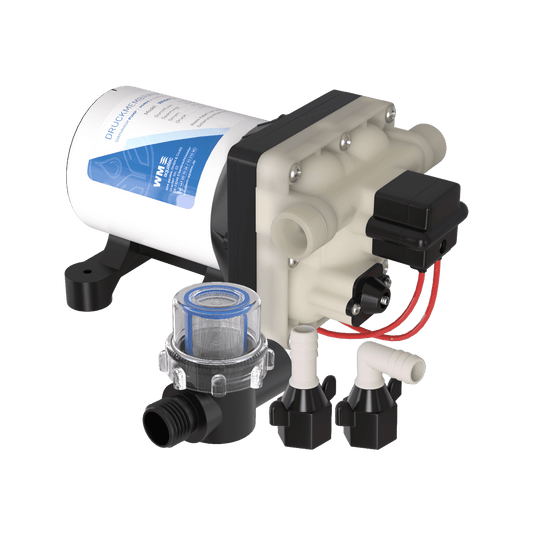 Druckmembranpumpe 12VDC; trinkwasser- und lebensmittelecht; Förderleistung max. 11,6l/min; inkl. - Camping Schorni