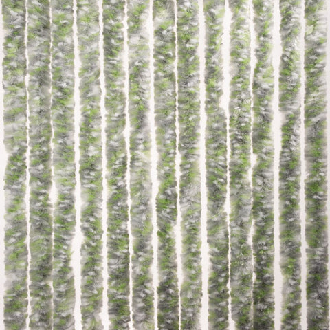 Chenille-Flauschvorhang Zelt/Balkon 100 x 205 cm, grau/weiß/grün